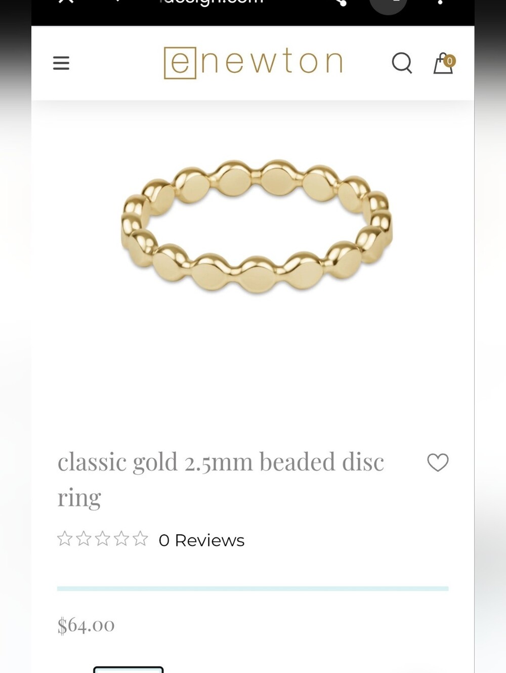 Enewton classic gold 2.5mm beaded disc ring Size 7